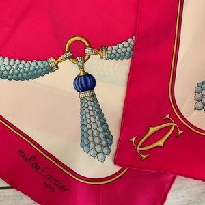 CARTIER Les Must De Pearl Silk Scarf - Image 2
