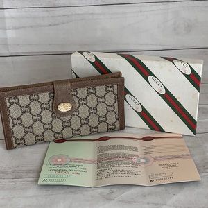 GUCCI PLUS PVC Long Wallet *Vintage