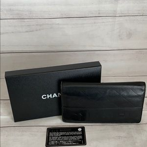 CHANEL Quilted Embossed Logo Wallet