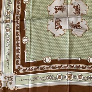 CELINE PARIS Twill Horse Cartridge Silk Scarf - Image 7