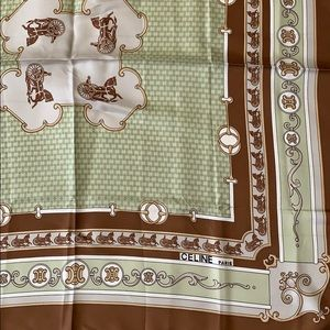 CELINE PARIS Twill Horse Cartridge Silk Scarf - Image 8