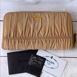 PRADA Metalic Nappa Gaufre Wallet