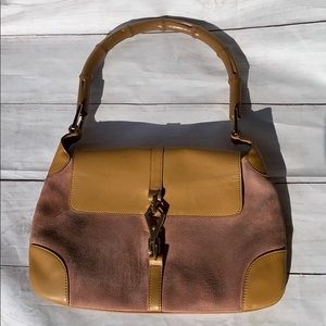 GUCCI Suede Bamboo Jackie Hobo