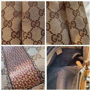 GUCCI Large GG Canvas Bamboo Bar Bag - Image 4