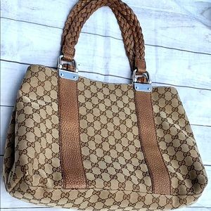 GUCCI Large GG Canvas Bamboo Bar Bag - Image 2