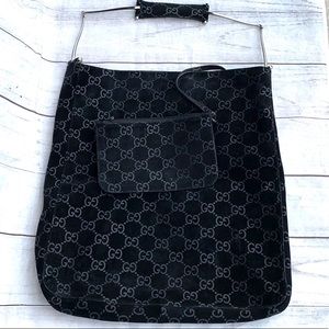 GUCCI GG Suede Bucket Leather Bag
