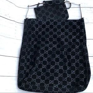 GUCCI GG Suede Bucket Leather Bag - Image 3