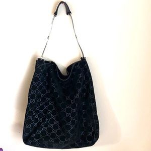 GUCCI GG Suede Bucket Leather Bag - Image 16
