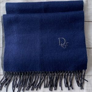 CHRISTIAN DIOR Wool Fringe Scarf
