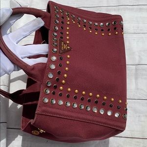PRADA Studded Canapa 2 Way Bag - Image 3