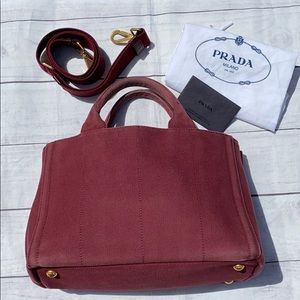 PRADA Studded Canapa 2 Way Bag - Image 4