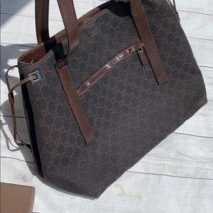 GUCCI Canvas Drawstring BIG Tote Bag - Image 5