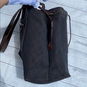 GUCCI Canvas Drawstring BIG Tote Bag - Image 8