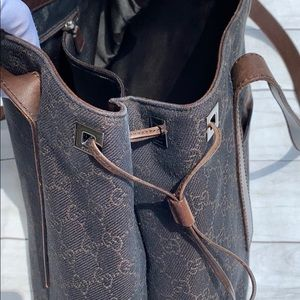 GUCCI Canvas Drawstring BIG Tote Bag - Image 10