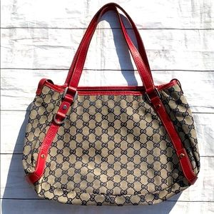GUCCI Monogram Canvas Shoulder Bag