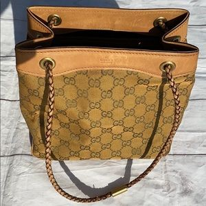 GUCCI Braided Mini Bucket Shoulder Bag