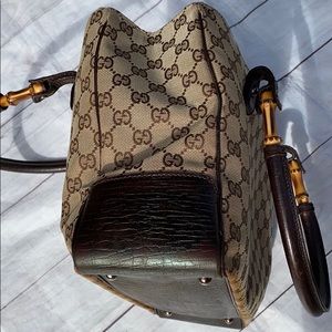 📍SOLD GUCCI GG Canvas Bamboo Tote - Image 10