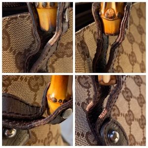 📍SOLD GUCCI GG Canvas Bamboo Tote - Image 15