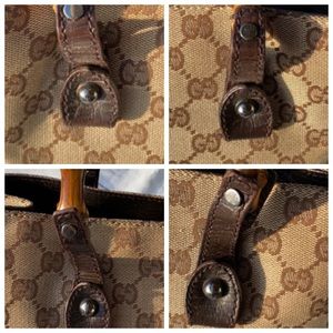 📍SOLD GUCCI GG Canvas Bamboo Tote - Image 16