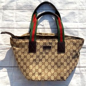 GUCCI Canvas Web Line Tote