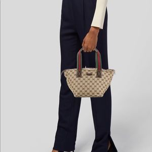 GUCCI Canvas Web Line Tote - Image 16