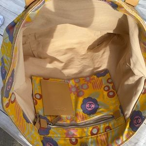 Chanel Canvas Floral Printed Tote - Image 3