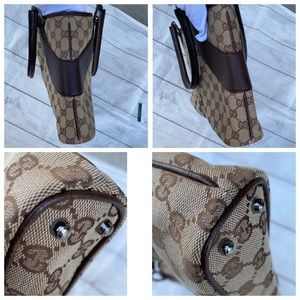 GUCCI Canvas Leather Shoulder Bag - Image 13