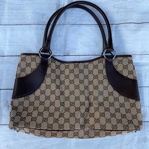 GUCCI Canvas Leather Shoulder Bag - Image 2