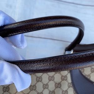 GUCCI Canvas Leather Shoulder Bag - Image 12