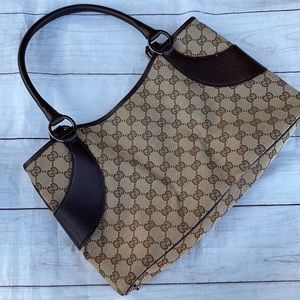 GUCCI Canvas Leather Shoulder Bag - Image 3