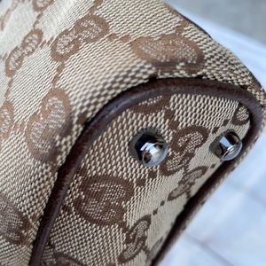 GUCCI Canvas Leather Shoulder Bag - Image 11