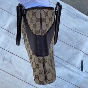 GUCCI Canvas Leather Shoulder Bag - Image 6