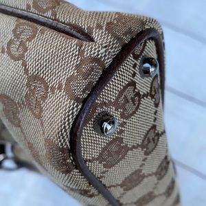 GUCCI Canvas Leather Shoulder Bag - Image 10