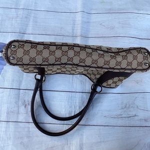 GUCCI Canvas Leather Shoulder Bag - Image 9