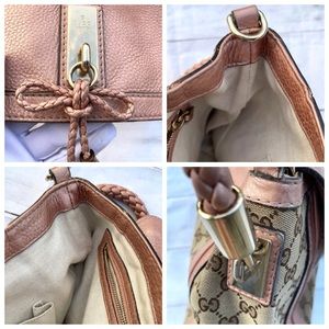 💥HOLD GUCCI Canvas Bella Flap Shoulder Bag - Image 16