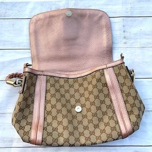 💥HOLD GUCCI Canvas Bella Flap Shoulder Bag - Image 3