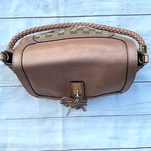 💥HOLD GUCCI Canvas Bella Flap Shoulder Bag - Image 8