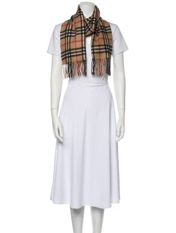 Burberry Cashmere Plaid Print Scarf - view 3