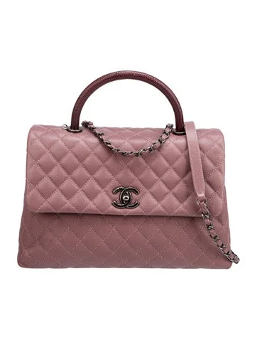 Chanel Lizard-Trimmed Medium Coco Handle Bag