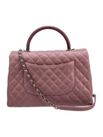 Chanel Lizard-Trimmed Medium Coco Handle Bag - view 3