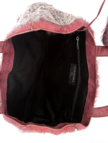 Chanel Suede-Trimmed Fur Tote - view 5