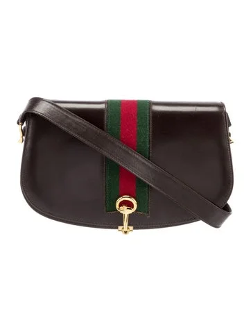 Gucci Vintage Leather Web Shoulder Bag