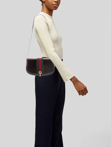 Gucci Vintage Leather Web Shoulder Bag - view 2