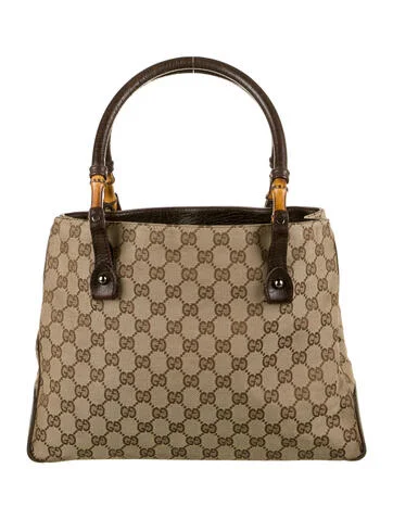 Gucci GG Canvas Bamboo Tote