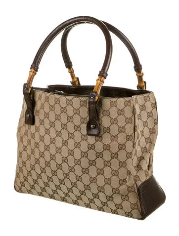 Gucci GG Canvas Bamboo Tote - view 3