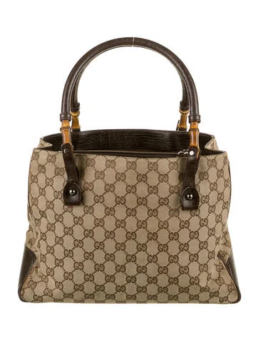 Gucci GG Canvas Bamboo Tote - view 4