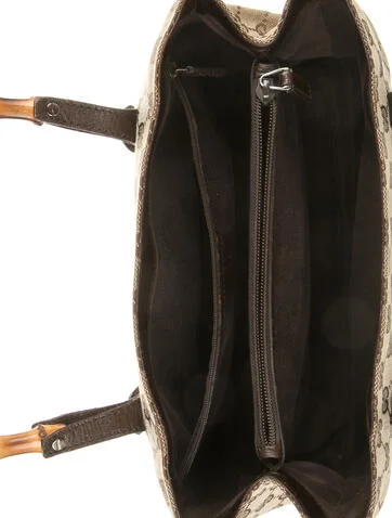 Gucci GG Canvas Bamboo Tote - view 5