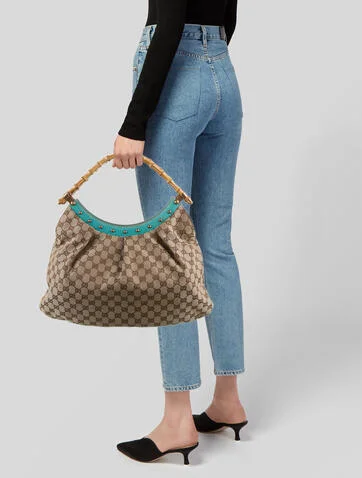 Gucci GG Canvas Bamboo Shoulder Bag - view 2