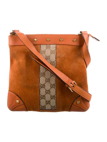 Gucci GG Canvas Studded Messenger Bag