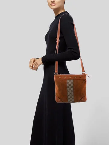 Gucci GG Canvas Studded Messenger Bag - view 2